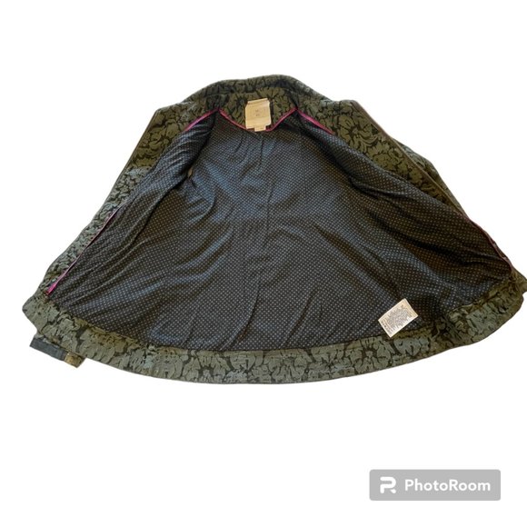 Hei Hei Anthroplogie Velvet Burnette Anorak Utility Jacket Full Zip Olive Green - Picture 4 of 15